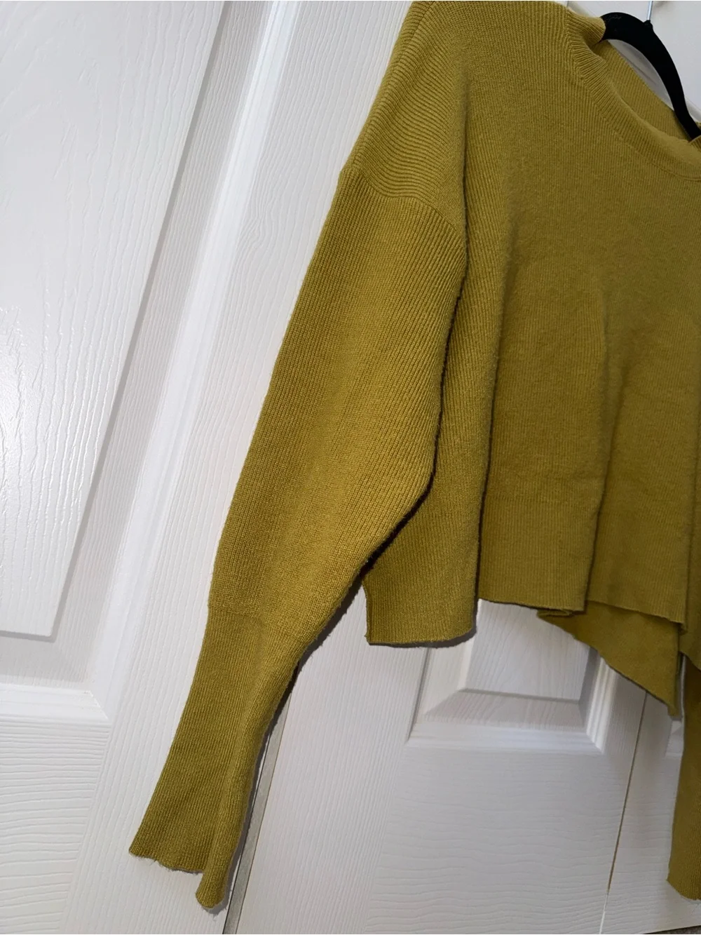 Chartreuse Cropped Crewneck Sweater - S